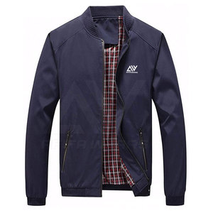 Men's High Street Style Winter Jacket Customizable High Quality Stand Bomber Windbreak OEM Blank Service Plain <b>Fabric</b> Design - Product Image 1