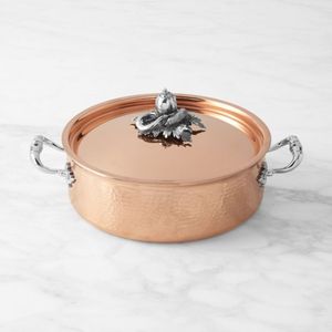 Handcrafted Copper Cooking Pot with Brass Handles Elegant and Durable Casserole - Product Image 4