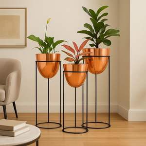 indoor plant stand <b>copper</b> plant stand modern plant stand planter with stand metal planter stand indoor planter stand - Product Image 3