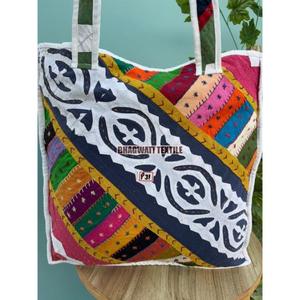 Bolso Tote de algodón multicolor con correas para los hombros Forro de lona Estampado DE TRABAJO cortado para comprar Libros de viaje - Product Image 4