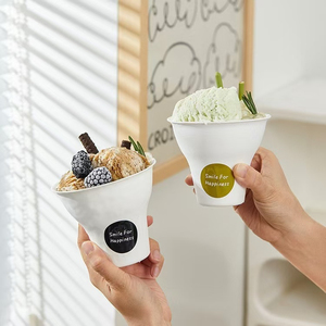 Cuencos biodegradables de bagazo para helado y Bing Cups FTS Snow Cone y shaved Ice Postre Bowls - Product Image 1