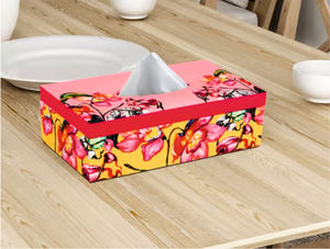 Hermosa caja de pañuelos impresa de madera caja de pañuelos para uso en mesa en el hogar cocina restaurante hoteles Oficina recepción - Product Image 4