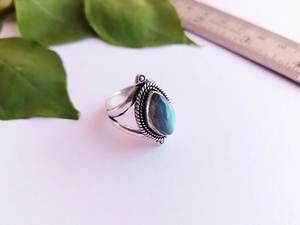 Anillo hecho a mano de plata de ley sólida 925, anillo de piedras preciosas con forma de marquesa de diamante labradorita azul Natural para mujer, venta al por mayor - Product Image 2