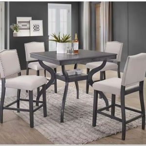 Juego de silla y mesa de bar de vino vintage de Bolivia, taburetes giratorios y ajustables modernos para comedor - Product Image 4