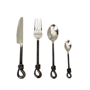 Personalización Tenedores modernos Cuchillos Cucharas Cubiertos Juego de cubiertos de acero inoxidable Acabado plateado PARA CENA Buffet Almuerzo Uso - Product Image 6