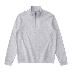 Wholesale <b>Half</b> <b>Zip</b> Street Style Casual <b>Sweatshirt</b> Streetwear Long Sleeve Pullover Cotton Knitted Fabric Hoodie for <b>Men</b> - Product Image 4