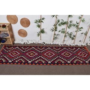 Tapis Ethnique Vintage Turc Rouge Bleu Patchwork Design Grande Surface 2.9m X 10.6m Classique Laine Latex pour Couloir Rectangle Tapis de Chambre - Product Image 2