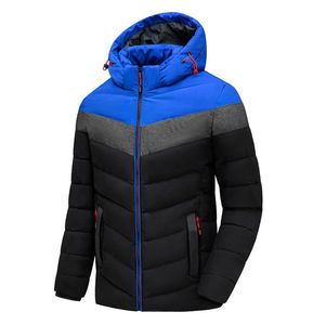 Vente en gros Veste rembourrée en coton d'hiver en polyester Dernière conception Veste rembourrée imperméable bicolore à capuche pour l'extérieur - Product Image 3