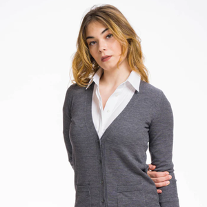 Cárdigan de lana de estilo informal sofisticado para primavera e invierno, prendas de punto de Cachemira elegantes clásicas para mujer artesanales italianas - Product Image 2