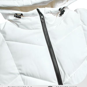 Veste d'hiver pour femme, haute qualité, coupe-vent, à capuche, longue, rembourrée, 100% duvet de canard, mélange nylon et élasthanne. - Product Image 4