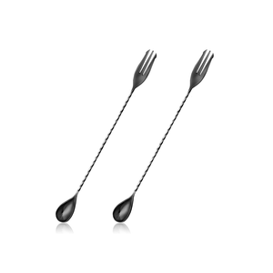 Cuillère de bar en métal massif mat, accessoire de bar moderne et de luxe personnalisé, longue taille, pour cuillère à dessert - Product Image 1