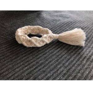 Soporte de anillo para servilletas de macramé, de algodón Natural, tejido bohemio, precio más bajo de la India - Product Image 5
