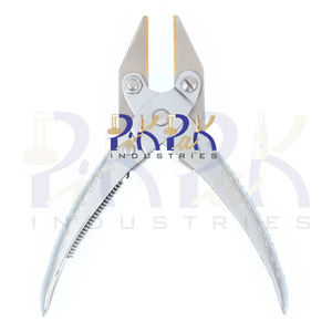 parallel flat nose plier brass jaws with spring 160mm jewelry jewellery making tools for watch optical bending wrapping DIY use - Product Image 4