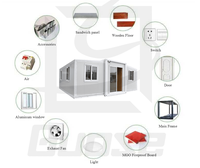 Maison mobile modulable extensible, structure en acier, panneau sandwich détachable, conteneur pour mur