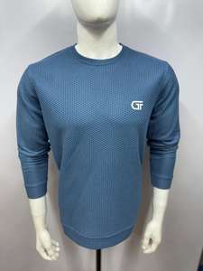 เสื้อสเวตเตอร์แบบพรีเมี่ยมสำหรับผู้ชายเสื้อสเวตเตอร์แบบสวมหัวกึ่งทางการแขนยาวผ้าคอตตอนผสมผ้าคอตตอน - Product Image 4