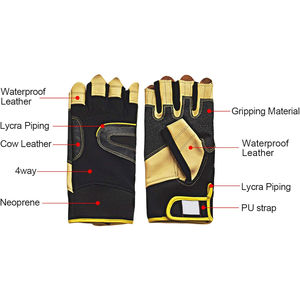 Gants de sport de voile de qualité supérieure en gros, respirants, imperméables, de sécurité, fermeture à boucle et crochet, cuir synthétique - Product Image 2