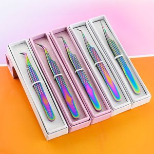 Pince à épiler professionnelle personnalisée pour extensions de cils en fibre, pointe nano, facile à utiliser, outil courbé à 45 et 90 degrés - Product Image 4