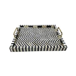 ชุดถาดขนม3ขนาดถาดเสิร์ฟอาหารทรงสี่เหลี่ยมผืนผ้าทำมือ - Product Image 2