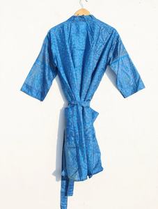 Batas Kimono Sari de Seda, Batas de Seda Reciclada, Batas de Mujer, Novedad - Product Image 6
