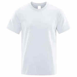 Camiseta Lisa de Manga Corta con Cuello Redondo 100% Algodón para Hombre, Tejido de Punto de Alta Calidad, Logotipo Personalizado Impreso con Método Digital, Color Sólido - Product Image 5