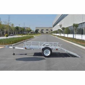 Remolque Utilitario de Aluminio de 7x14 pies con Plataforma Plana, Rampa y Barandas Laterales, Remolque de Carga de Doble Eje, Carga Útil Máxima de 1001-2000 kg - Product Image 2