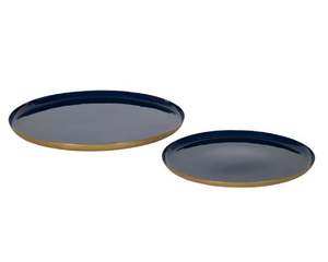 Plateau de service rond en aluminium émaillé moderne de luxe fait à la main pour les noix Fruits Snack Dessert Servant pour les mariages du Ramadan - Product Image 1