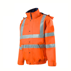 แจ็คเก็ตความปลอดภัยสะท้อนแสงการมองเห็นสูง Workwear กันน้ําเครื่องบินทิ้งระเบิดผ้าซับในแจ็คเก็ต Hi-Vis แจ็คเก็ตคลาสสิก - Product Image 3