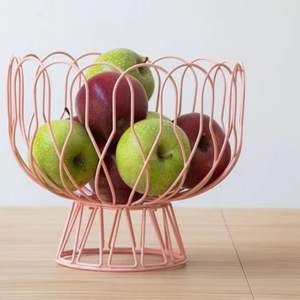 Cesta de Frutas Metálica Circular Decorativa, Moderna y Ecológica, con Asa, para Mesa de Comedor y Cocina - Product Image 1
