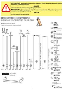 Essence Sleek 6mm Profilé en aluminium oxydé Demi-coin Fermeture magnétique Boîtier de porte de douche Verre trempé Douches d'hôtel - Product Image 5