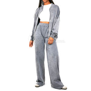 Conjunto Deportivo de 2 Piezas para Mujer, Estilo 2026, con Logotipo Personalizado, Hecho en Pakistán, de Buena Calidad, Lavado Ácido - Product Image 3