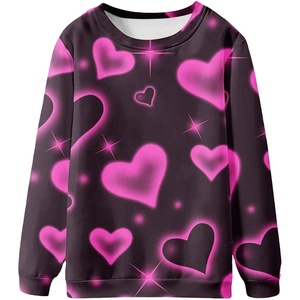 Sudadera Ecológica para Mujer, Invierno, Lisa, Bordada, Transpirable, de Forro Polar, Cuello Redondo, Negra y Morada, 340g, Poliéster/Algodón - Product Image 1