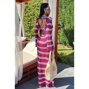 Robe en tricot à manches espagnoles, dos nu, silhouette ample 2848 - Product Image 3