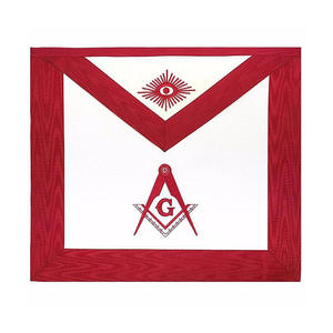 Masonic Blue Lodge Master Mason Apron <b>Red</b> Fabric type Synthetic Care instructions Machine Wash Origin Imported - Product Image 1