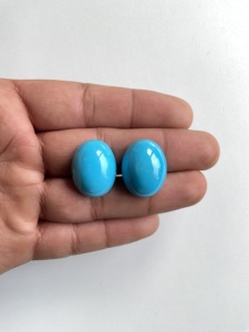 58,91 quilates turquesa Arizona cabujones 2 piezas par de calidad superior para la fabricación de joyas de piedras preciosas naturales - Product Image 5