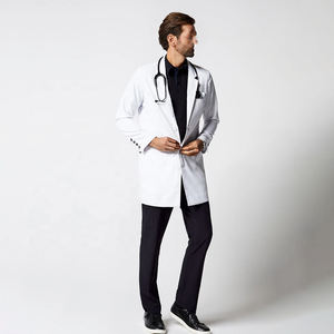 Uniforme de Hospital, Bata de Laboratorio Unisex de Manga Larga, 100% Algodón de Punto, Transpirable y Cómodo - Product Image 2