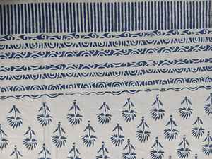 Indian Handcrafted Floral Cotton <b>Table</b> <b>Cover</b> with Block Print Design - Product Image 3