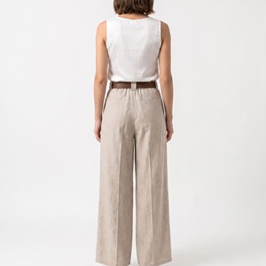 Pantalon évasé à taille haute et jambes larges avec ceinture et poches, en velours, s'adapte parfaitement à la taille, taille unique, convient aux tailles 38 à 44 - Product Image 2