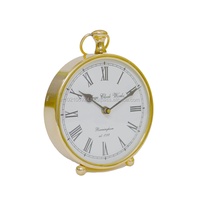 Reloj de Mesa de Cuarzo de Diseño Moderno y Estilo Antiguo de Aluminio de Lujo, Abstracto, con Números Romanos Decorativos, Elegante para Sala de Estar