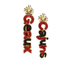 Fri-Yay Fun Beaded <b>Dangle</b> <b>Earrings</b> <b>fashion</b> jewelry beaded <b>earrings</b> Luxury <b>dangle</b> Fri-Yay Flower seed beads Letter <b>Earring</b> - Product Image 3