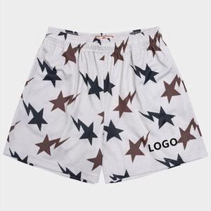 Short en maille de basket-ball brodé en polyester à sublimation Short de basket-ball personnalisé pour hommes Vente en gros - Product Image 3