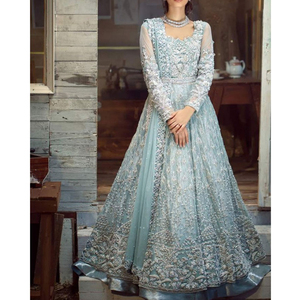 Vestido de Novia Sharara Pakistaní de Diseñador, Talla Grande, Largo, Transpirable, con Flores, Hecho a Medida, Precio Bajo - Product Image 1