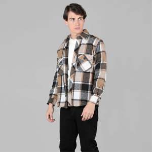 Veste chemise doublée polaire pour homme | Veste chemise boutonnée matelassée avec capuche pour un confort par temps froid - Product Image 1