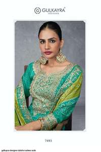 Fantaisie Tendance Robe Incroyable Couleur Réel Chinon Impression Numérique Salwar Suit & Dupatta Avec Broderie Miroir Travail Exportateur Indien - Product Image 3