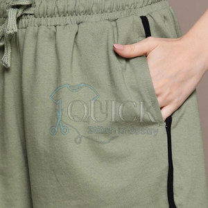 Bas quantité minimale de commande dernière conception solide décontracté tricot 100% coton sweat à capuche pour femme ensemble court de haute qualité respirant coupe régulière à la mode 2025 - Product Image 4