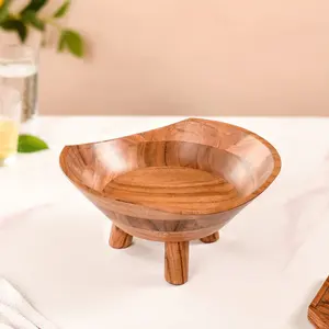 Cuenco grande redondo de madera con patas largas para servicio de alimentos y cocinas domésticas disponibles a precios al por mayor - Product Image 1