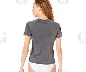 Chemises de sport de haute qualité pour femmes, imprimé par Sublimation, protège-éruptions cutanées, manches courtes, t-shirt de compression ras du cou - Product Image 5