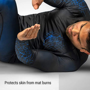 Top Tendance UPF50 Rash Guard Compression Fit Vêtements d'entraînement élégants avec finition brillante Spandex extensible/Polyester Tissu Vente! - Product Image 5