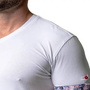 เสื้อยืดคอกลมแขนสั้นคอวีสำหรับผู้ชาย, เสื้อยืดแฟชั่นลำลองคอวีขนาดพิเศษออกแบบได้ตามต้องการ - Product Image 5