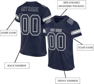 Vêtements de rue personnalisés Chemises à la mode Broderie Design Logo Mesh Crop Maillot de football américain - Product Image 6