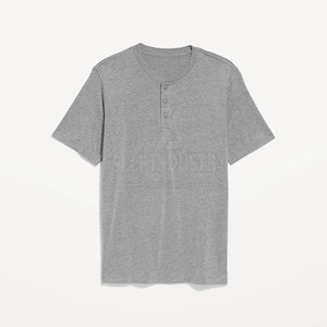 Camiseta Henley 100% algodón al por mayor para hombre, Camiseta estampada de corte holgado con diseño de logotipo y color OEM personalizado - Product Image 5